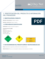 Oxígeno Líquido: 1. Identificación Del Producto E Información Del Proveedor