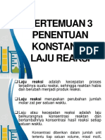 Pertemuan 3 Penentuan Konstanta Laju Reaksi