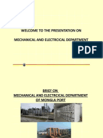 Welcome To The Presentation On Mechanical and Electrcical Department