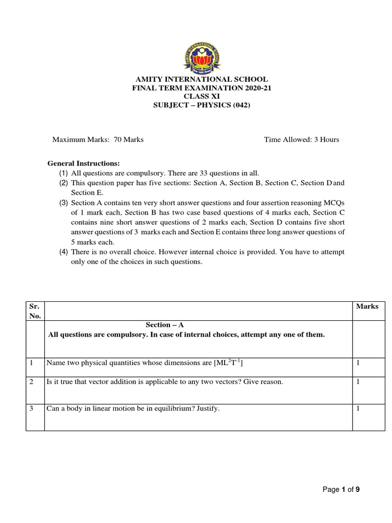 Final Term Paper Physics | PDF | Orbit | Force