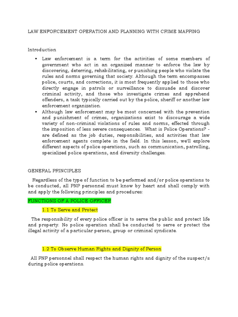 Law Enforcement Operations Overview | PDF | Police | Reasonable Suspicion