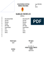 Vietnamese marriage certificate sample