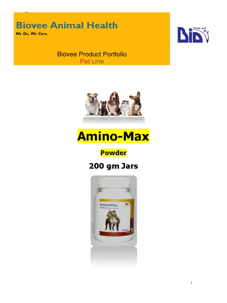 Amino-Max Powder for Dog Muscle Growth | PDF | Methionine | Lysine