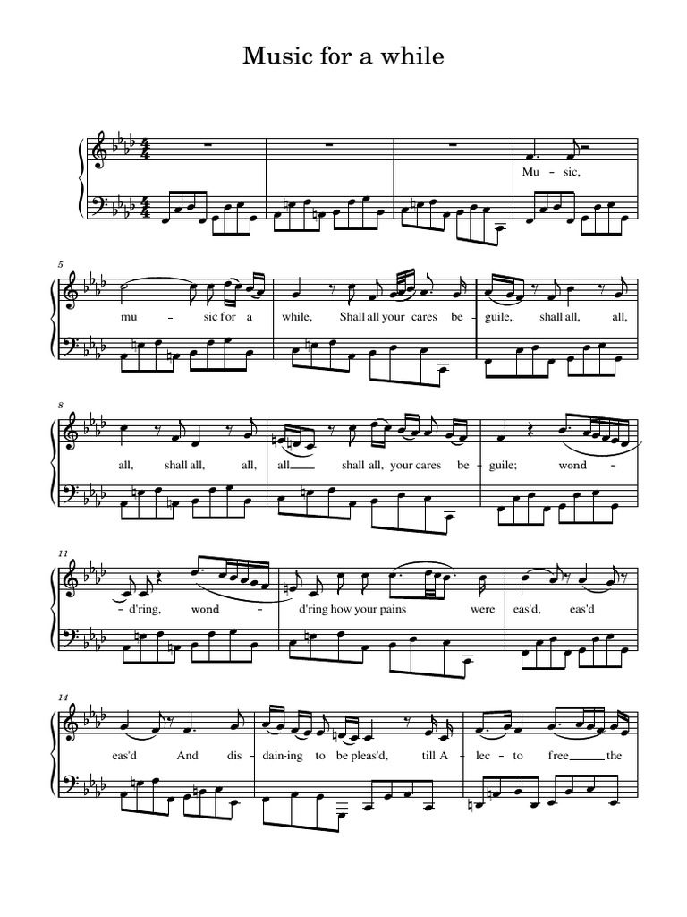 Purcell - Oedipus - Music - For - A - While in F | PDF