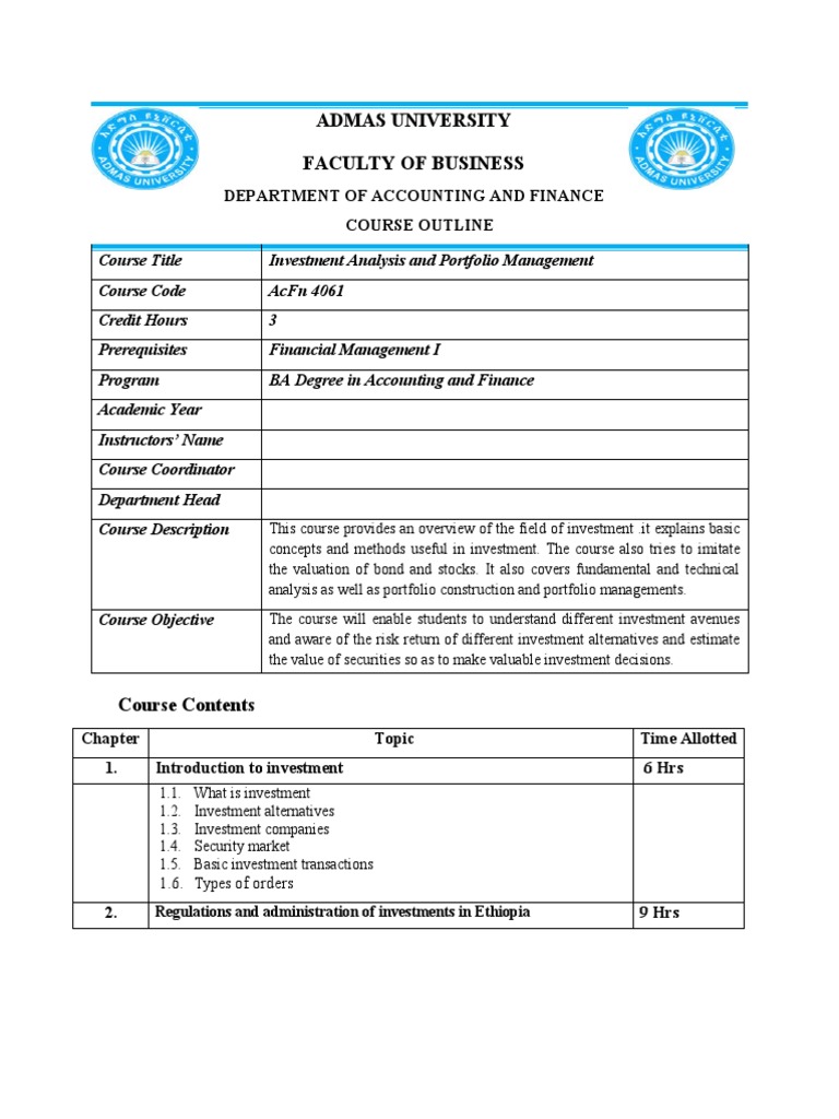 ALTERNATIVE INVESTMENT ANALYSIS PROJECT PDF visual data 2
