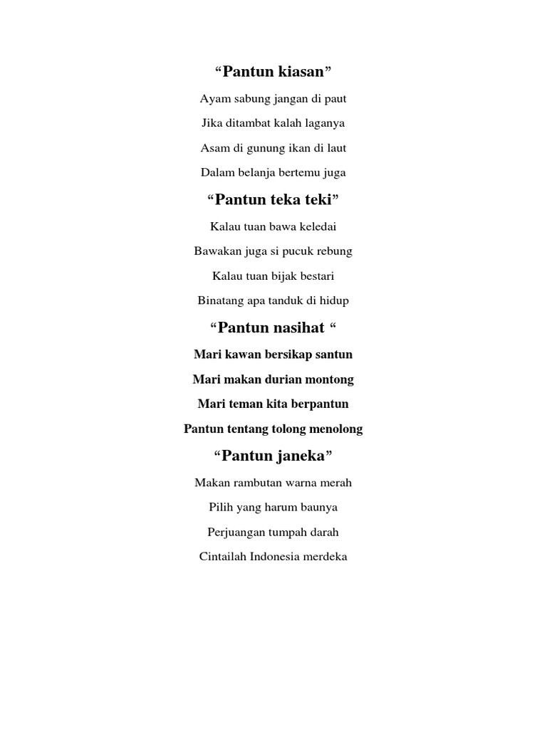 Pantun kiasan pdf