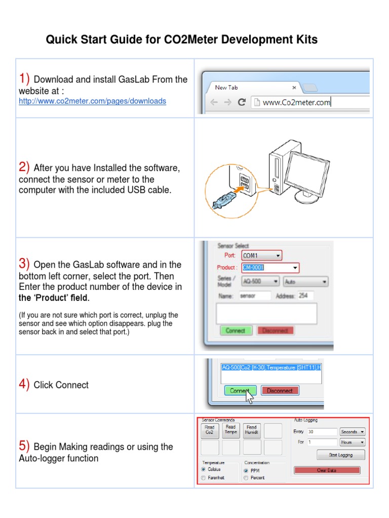 CO2Meter GasLab Quick Start Guide | PDF