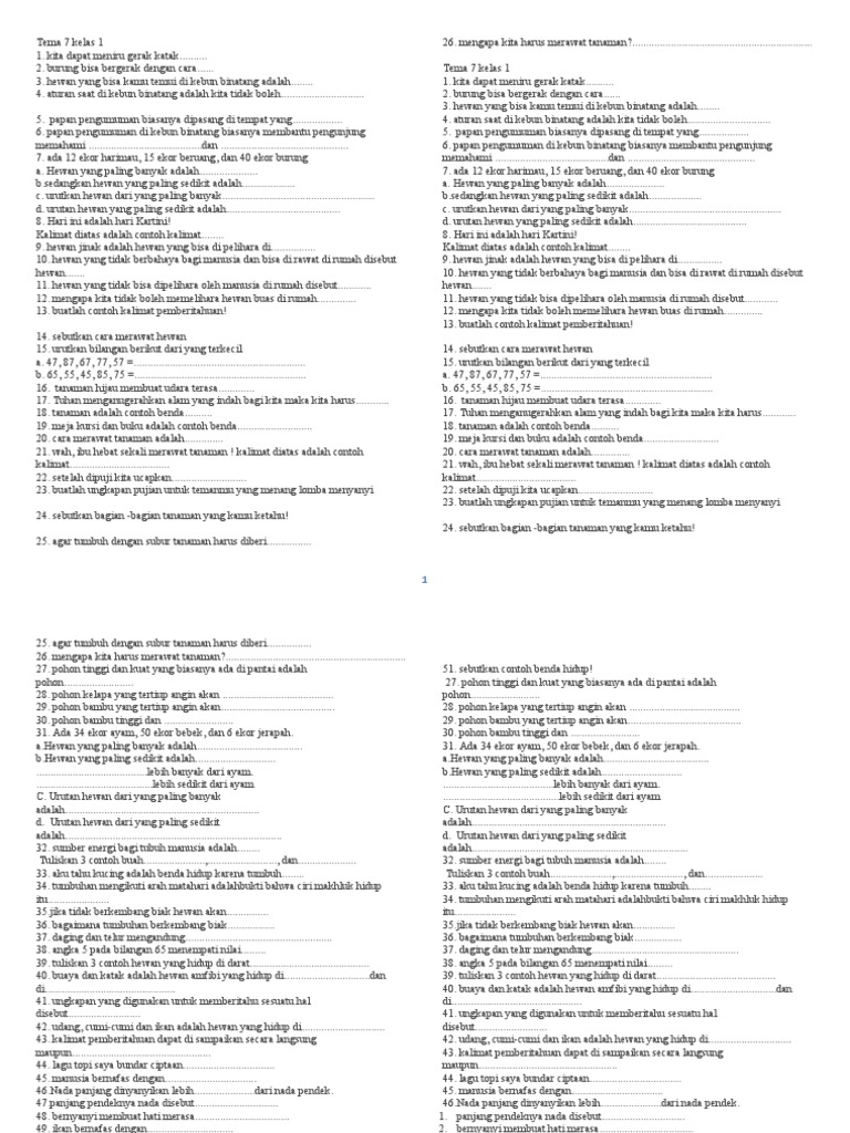 Tema 7 Kelas 1 Pdf