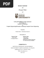 Title Page For Final Year Project of Indus University