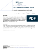 García. El Papel Del Tutor en La Elaboración de Trabajos de Tesis 2019