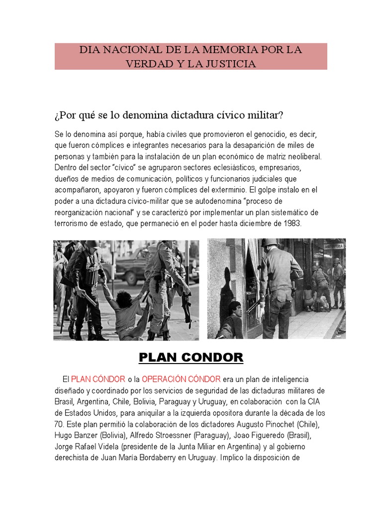 Dia Nacional de La Memoria Por La Verdad y La Justicia | PDF