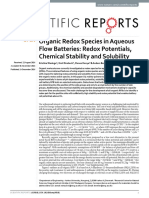 Organic Redox Species in Aqueous Flow Batteries: Redox Potentials, Chemical Stability and Solubility