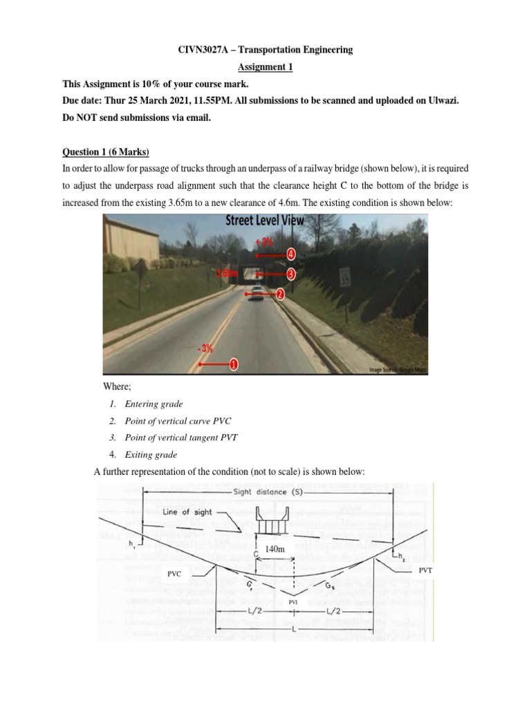 Transportation Engineering Assignment | PDF | Tunnel | Transport