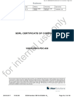 Subsea SDRL Certificate of Conformity