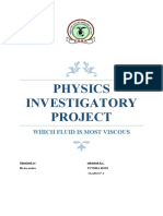 Physics Investigatory Project: Which Fluid Is Most Viscous