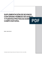 Suplementación de Bovinos Con Grano Húmedo de Sorgo y Fuentes Proteicas Sobre Campo Natural