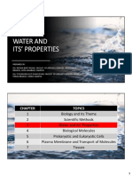 Water and Its' Properties: Topics