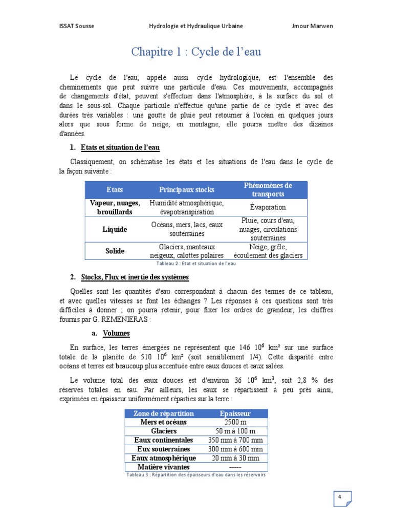 Cycle de l'eau et bilan hydrologique | PDF | Cycle de l'eau | Eau