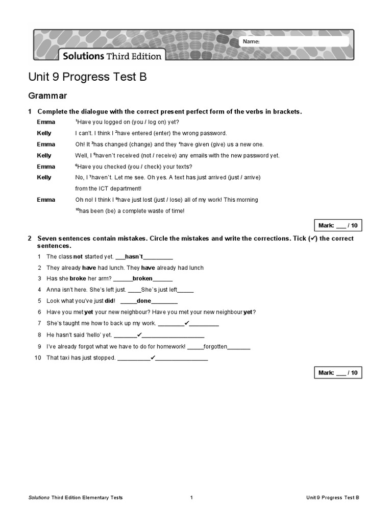 Unit 9 Progress Test B Answers | PDF | Galápagos Islands