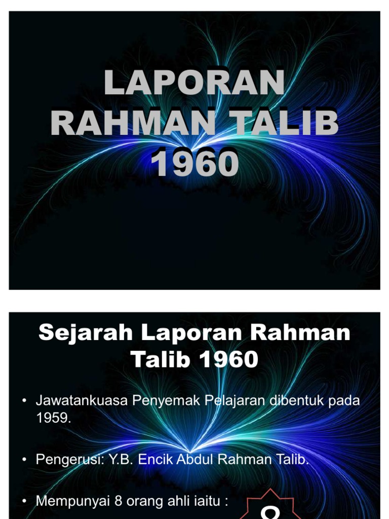 Laporan Rahman Talib 1960