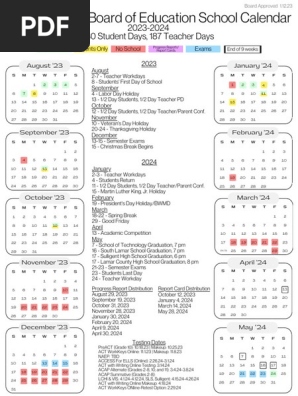 2023-24 School Calendar | PDF | Academic Term | Educational Institutions