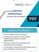 Econometria Empresarial: Docente: Alex Acuña Berrospi
