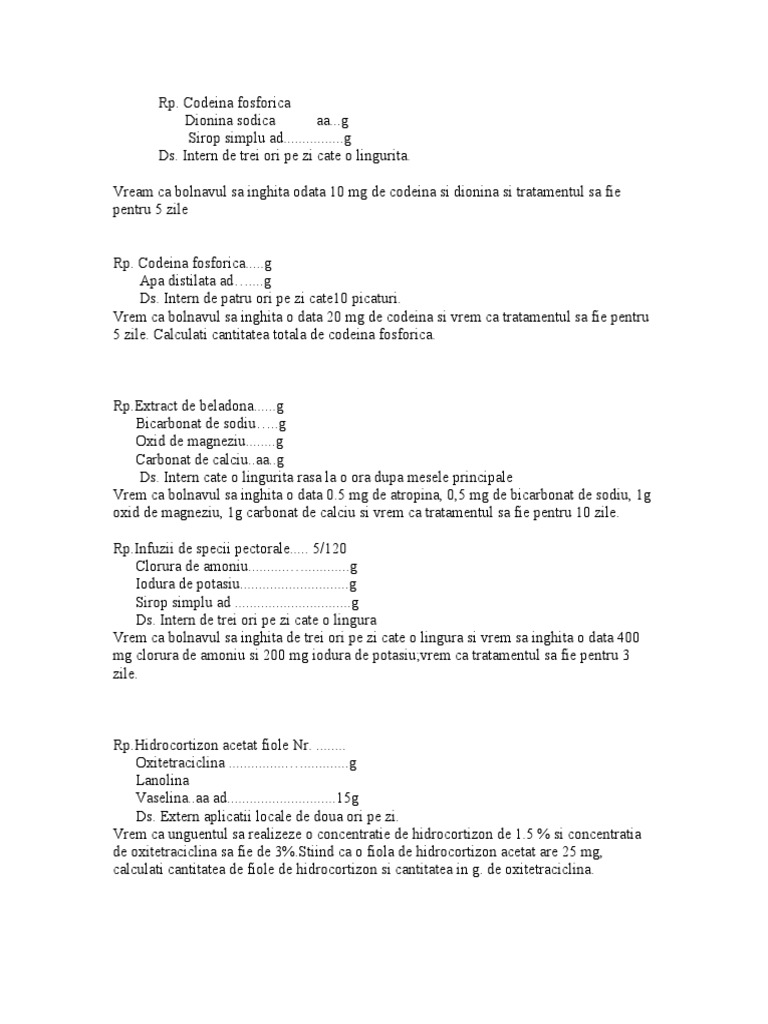 Probleme Calcul de Retete Examen Practic A | PDF