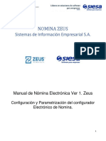 Nomina Zeus: Sistemas de Información Empresarial S.A
