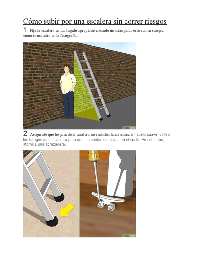Cómo Subir Por Una Escalera Sin Correr Riesgos | PDF, image size:768x1024