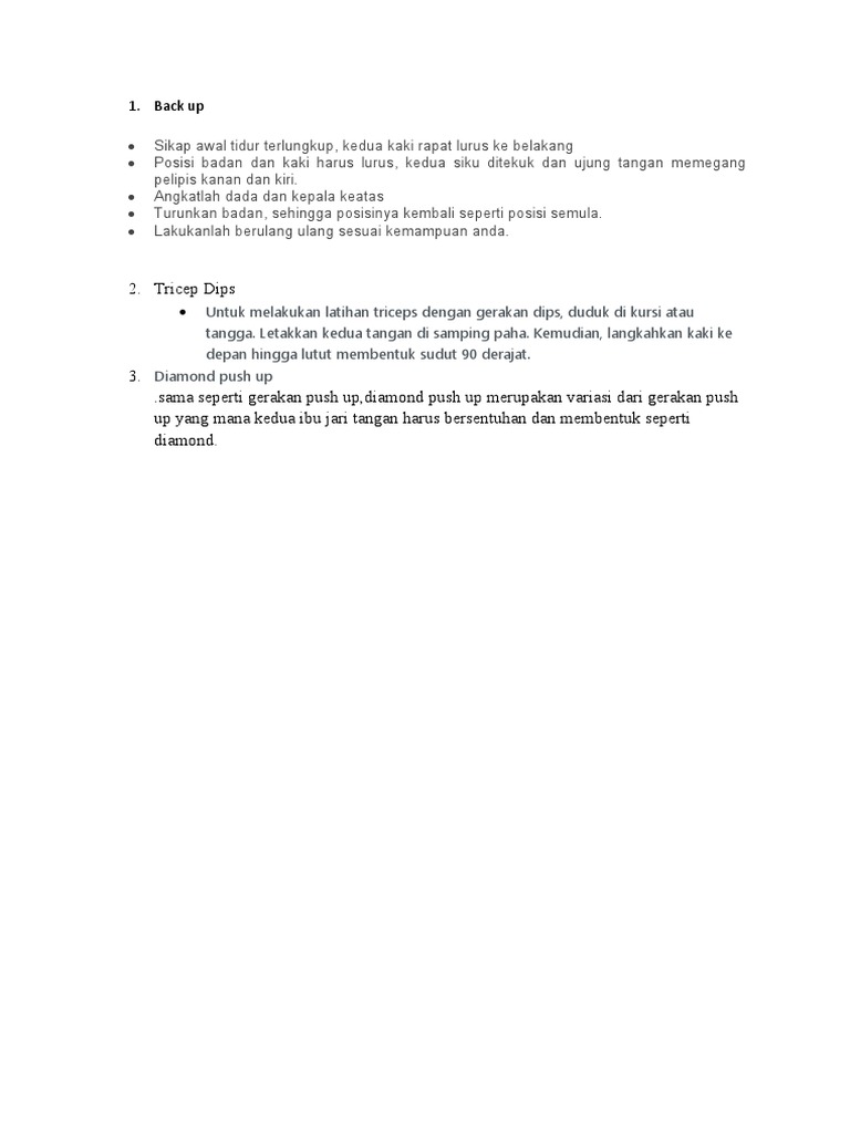Latihan Tricep Dips yang Efektif | PDF