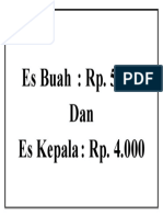 Es Buah: Rp. 5.000 Dan Es Kepala: Rp. 4.000