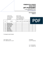 Kartu Inventaris Ruangan Persalinan Dan Pasca