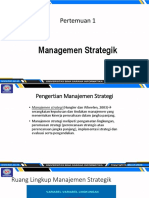 Pertemuan 1: Managemen Strategik