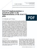 HACCP Implementation: A Practical Guide To The Implementation of The HACCP Plan