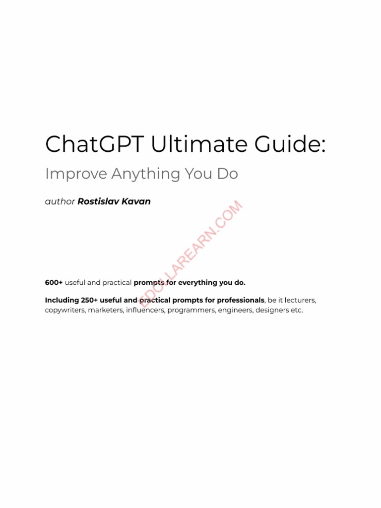 ChatGPT Ultimate Guide Improve Anything You Do | PDF