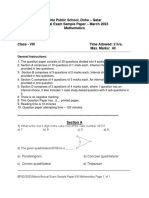 Birla Public School Math Sample Paper