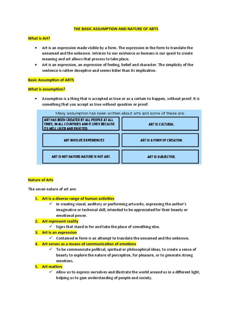 Art App. Prelim Notes PDF The Arts Fine Art