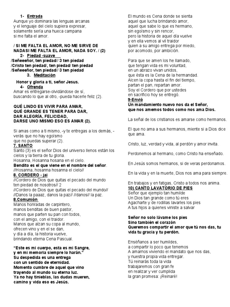 Amor y unidad en Jueves Santo | PDF | Amor | Cristo (título)