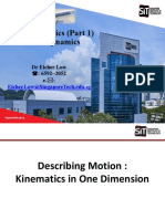 Lecture 3 Kinematics in One Dimension - Student