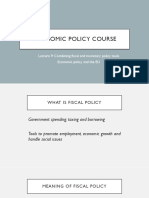ECONOMIC POLICY COURSE: FISCAL AND MONETARY TOOLS