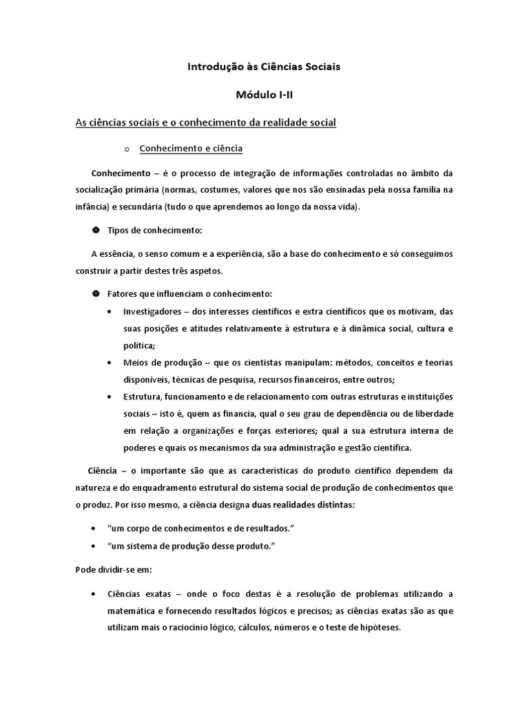 Módulo I-II | PDF | Science | Método científico