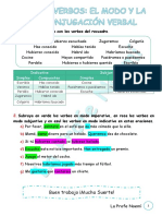 Los Verbos. El Modo y La Conjugación Verbal - Soluciones