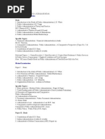 Book List for Public Administration