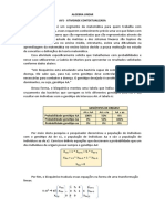 ALGEBRA LINEAR - AV1 ATIVIDADE CONTEXTUALIZADA