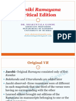 Critical Edition of Valmiki Ramayana