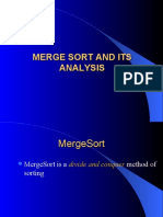 Merge Sort and Its Analysis