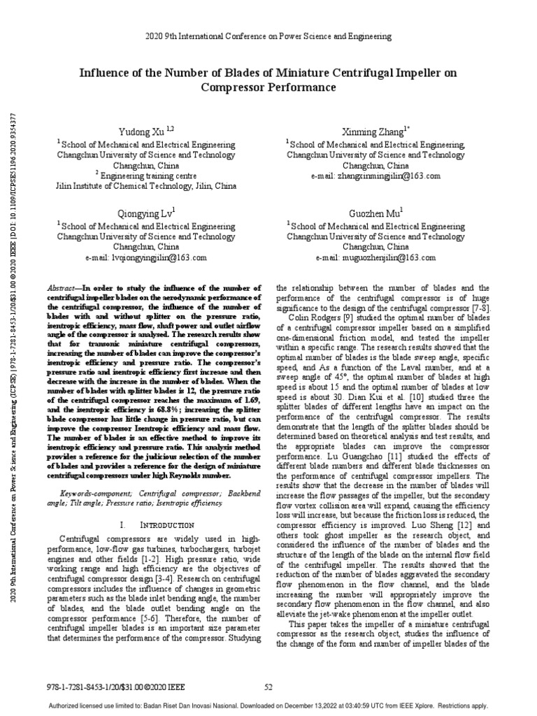 Influence of The Number of Blades of Miniature Centrifugal Impeller On ...