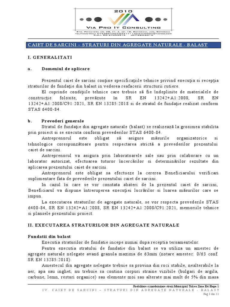 Strat de Agregate - Balast | PDF