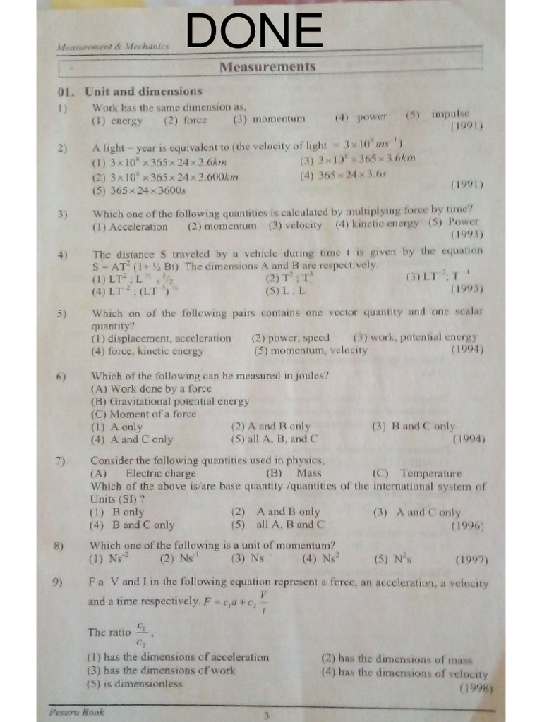 Measurement Unit & Dimensions PDF