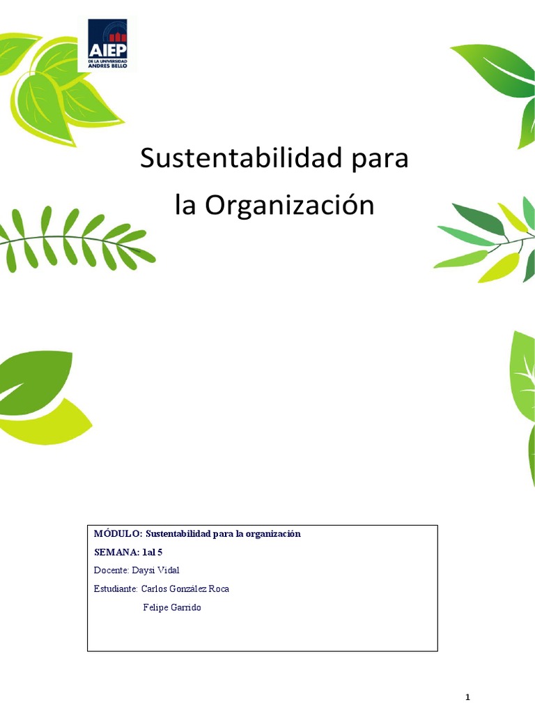 Semana de 3 de Sustentabilidad | PDF | Sustentabilidad | Entorno natural